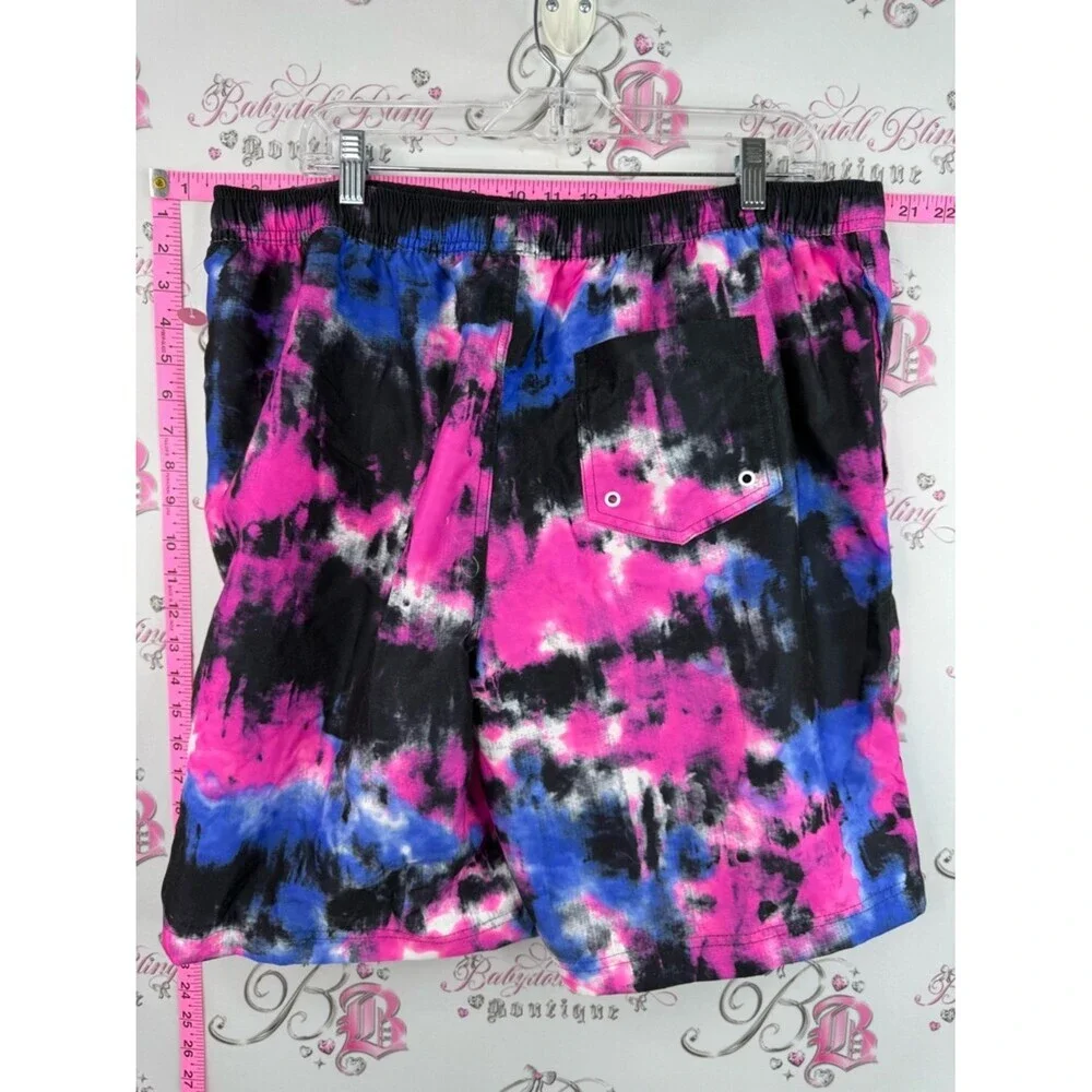 George swim board shorts tie dyed Pink Black Blue Tie-Dye Drawstring Shorts